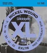 Electric Guitar Strings Nickel Wound XL116 Single Set of EXL116 Medium Top/Heavy Bottom 11-52